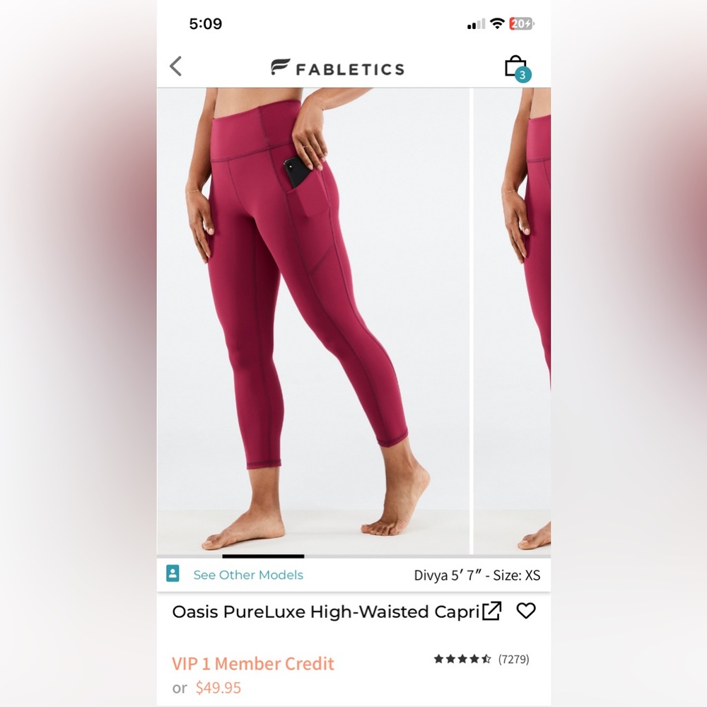 Fabletics oasis pureluxe high-waisted capri leggings